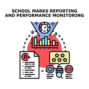 School marks reporting and performance monitoring system Stock Illustration