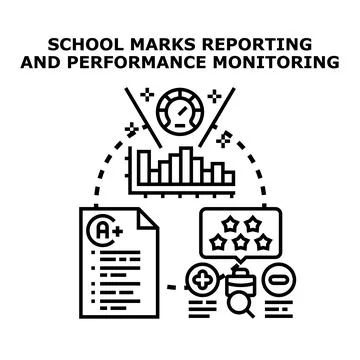 School marks reporting and performance monitoring system Stock Illustration