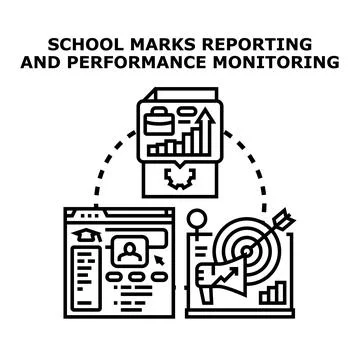 School marks reporting and performance monitoring system Stock Illustration