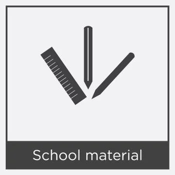School material icon isolated on white background Stock Illustration