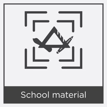 School material icon isolated on white background Illustrazione stock gratuita