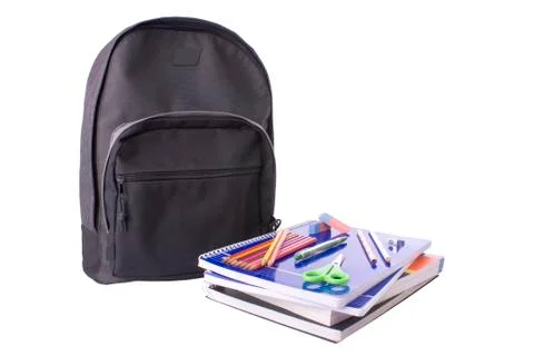 School material isolated on a white background Stock Photos