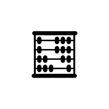 School Mathematics Abacus Flat Vector Icon Stock Illustration