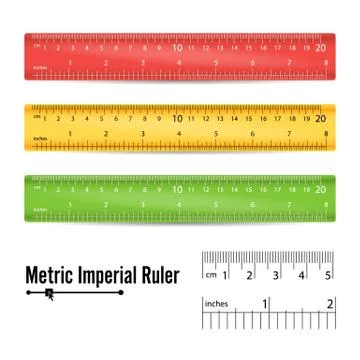 School Measuring Ruler Vector. Measure Tool. Millimeters, Centimeters And Inches Ilustração Stock