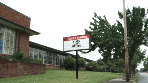 School Message Board Black Lives Matter Stock Footage 132546632