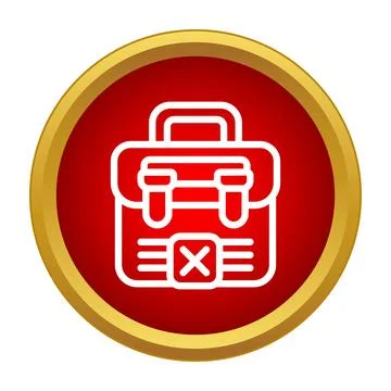 School messenger bag icon with delete symbol Stock Illustration