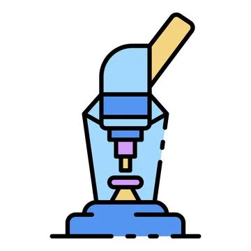 School microscope icon color outline vector Illustrazione stock