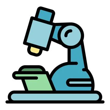 School microscope icon color outline vector Illustrazione stock