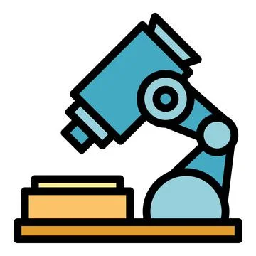 School microscope icon color outline vector Illustrazione stock