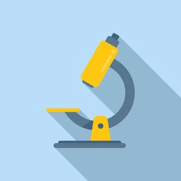 School microscope icon flat vector. Examination check Stock Illustration