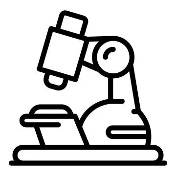 School microscope icon, outline style Stock Illustration