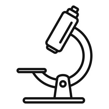 School microscope icon outline vector. Examination check Stock Illustration