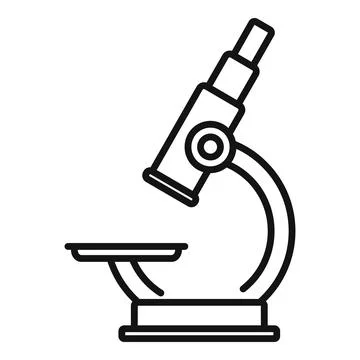 School microscope icon outline vector. University study Illustrazione stock