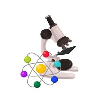 School microscope isolated Stock Illustration