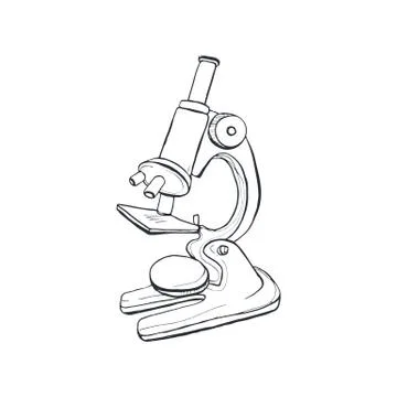 School microscope sketch Illustrazione stock