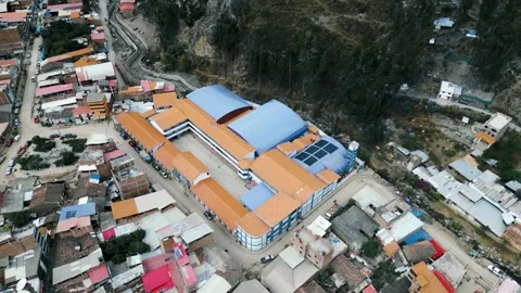 School in the middle of a mining townin in a province of peru Stock Footage 289651473