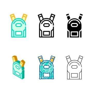 School modern backpack color icon vector sign Stock Illustration
