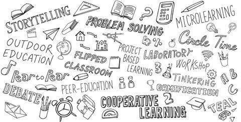 School Modern Education Doodles background. vector illustration Stock Illustration