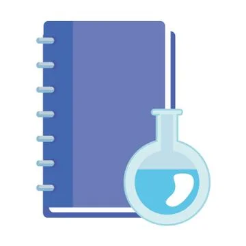 School notebook and flask vector design Stock Illustration