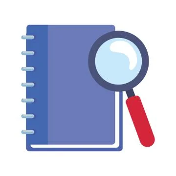 School notebook and lupe vector design Stock Illustration