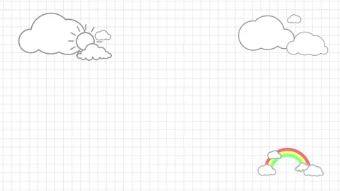 School notebook background with the addition of animated moving cloud ornam.. Stock Footage 306812216