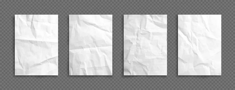School notebook crumpled paper sheets, blank pages Stock Illustration