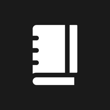 School notebook dark mode glyph ui icon Stock Illustration