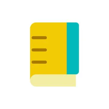 School notebook flat color ui icon Stock Illustration