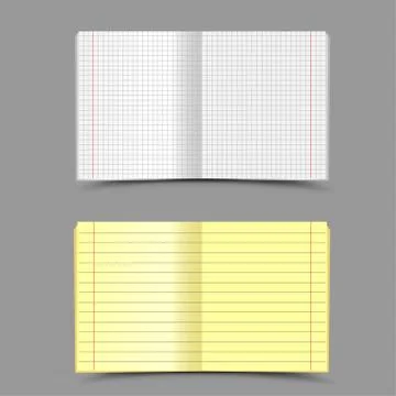 School notebook gray background Stock Illustration