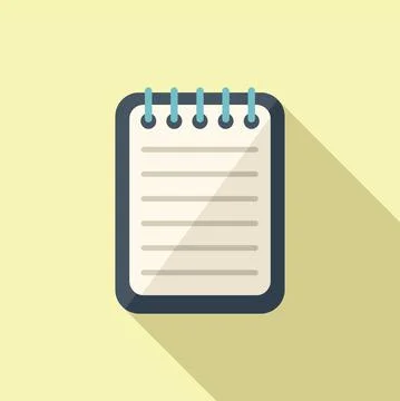 School notebook icon flat vector. Pen write Illustrazione stock
