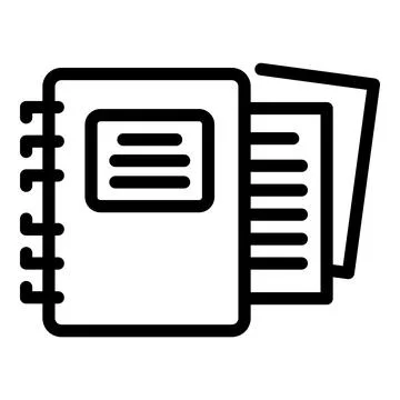 School notebook icon outline vector. Elearning team イラスト素材