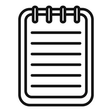 School notebook icon outline vector. Pen write Stock Illustration