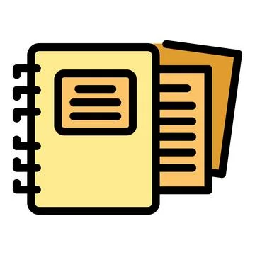 School notebook icon vector flat Illustrazione stock