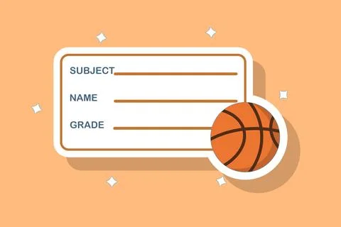 School Notebook Label Concept. School Notebook Label Template. Stock-Illustration