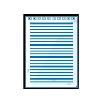 School notebook line page pixel art vector illustration Stock Illustration