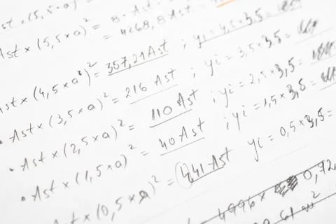 School Notebook With Math Equations Stock Photos