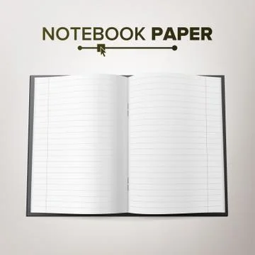 School Notebook Paper Vector. Linked Paper Pages. Realistic 3d Mock Up Isolated Stock Illustration