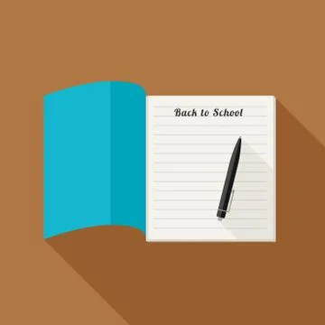 School notebook with pencil Stock Illustration