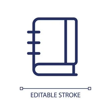 School notebook pixel perfect linear ui icon Illustrazione stock