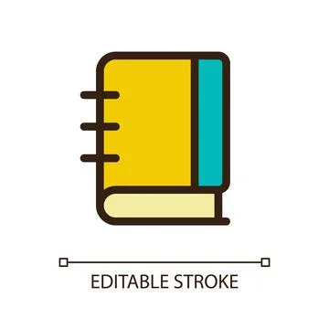 School notebook pixel perfect RGB color ui icon 库存插图