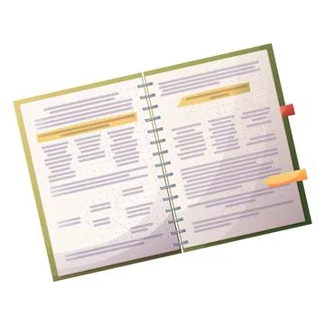 School notebook with text on a white background. Back to school, education, s Illustrazione stock