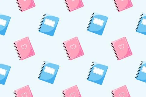 School notebooks. Seamless vector pattern Stock Illustration