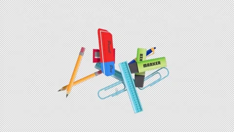 School Objects Transitions 3 Pack 스톡 동영상 201930713