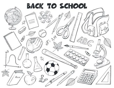 School objects vector collection Illustrazione stock