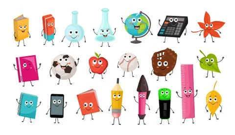 School objects vector collection Stock Illustration
