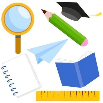 School objects. Vector illustration Stock Illustration