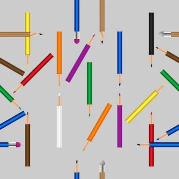 School objects vector seamless pattern Stock Illustration