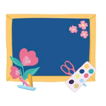 School objects on a white background. Vector illustration. School board, note Stock Illustration