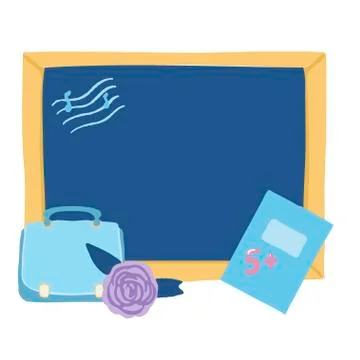 School objects on a white background. Vector illustration. School board, note 스톡 일러스트