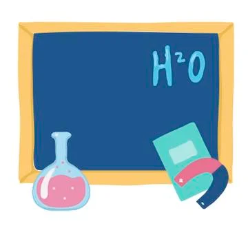 School objects on a white background. Vector illustration. School board, note Stock Illustration